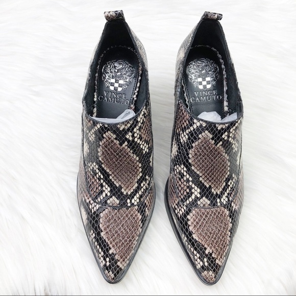 New Vince Camuto Jetera Leather Snake Booties - Picture 5 of 12
